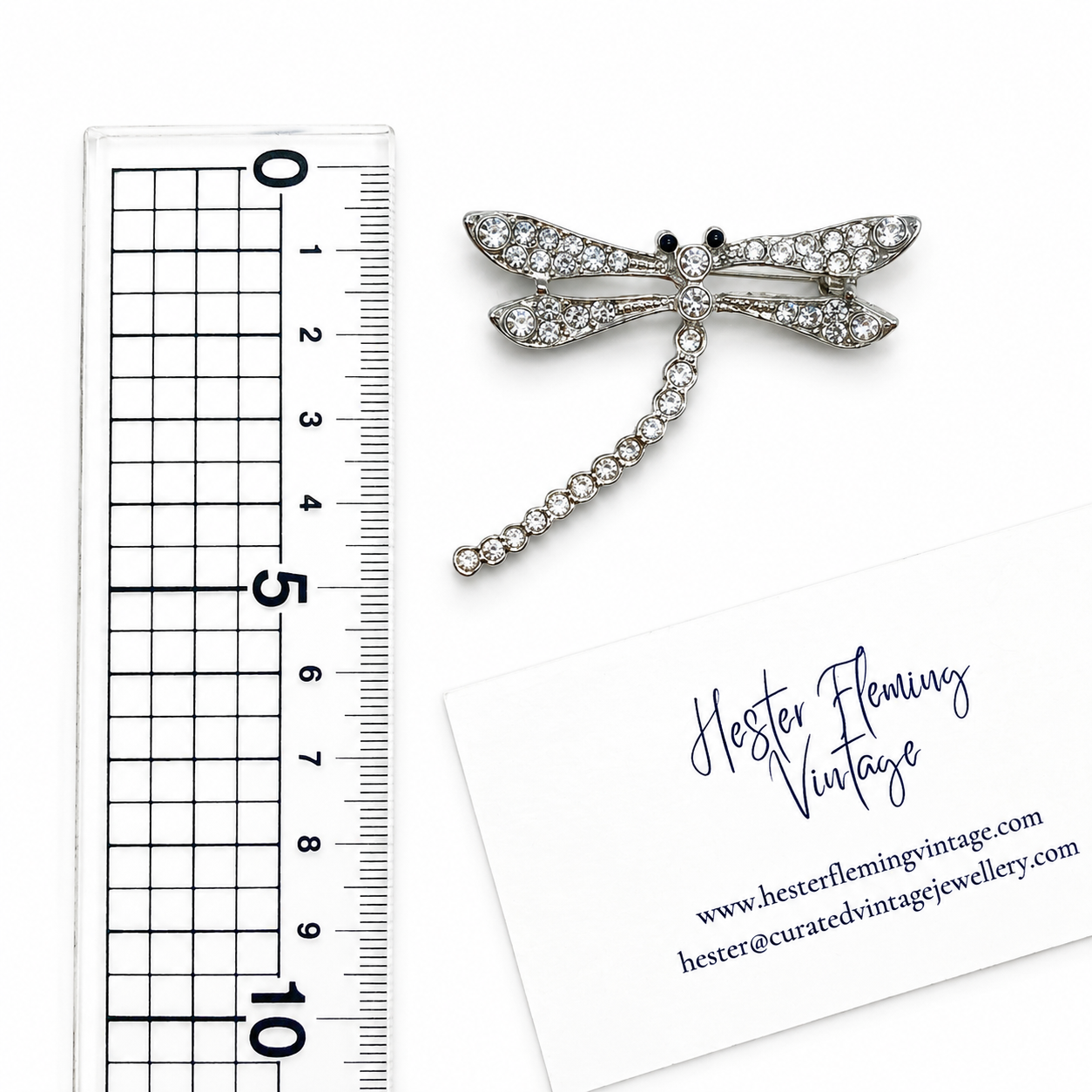 Vintage · 1990s · Swarovski Crystal Dragonfly Brooch