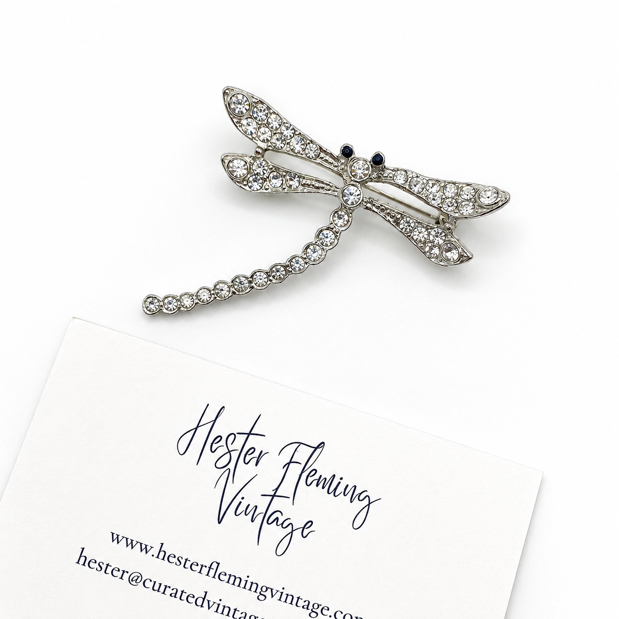 Vintage · 1990s · Swarovski Crystal Dragonfly Brooch