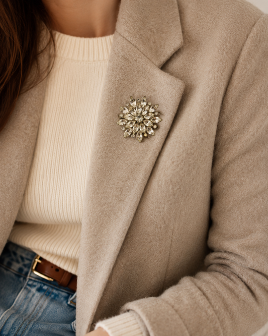 1950s · Marquise Crystal · Floral Burst Brooch