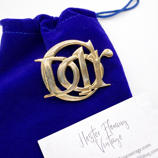 Christian Dior Interlocking Monogram Brooch