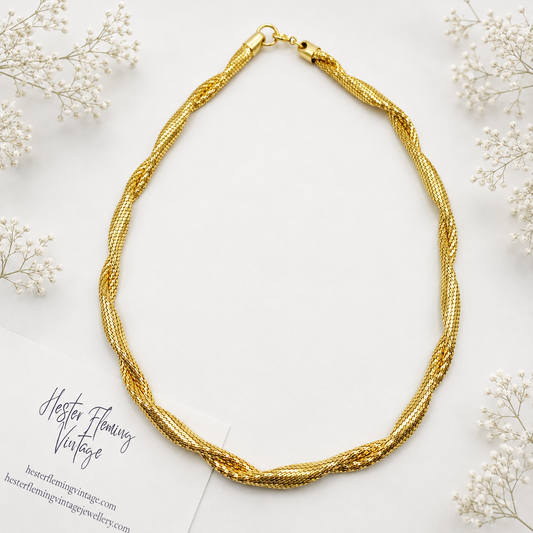 Vintage · 1990s · Twisted Mesh Choker Necklace