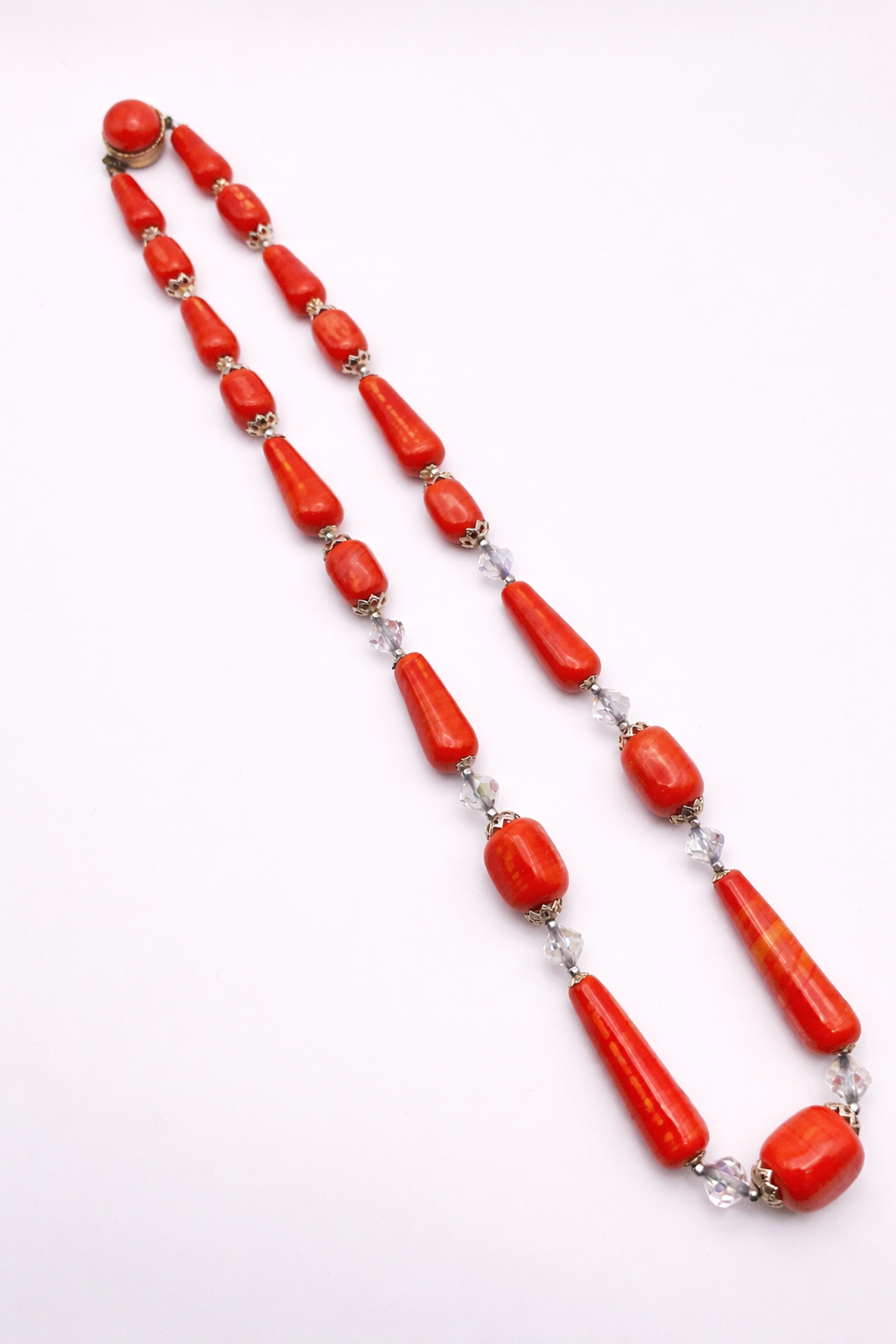 Vintage · 1930s–40s · Czech Satin Glass Bead Necklace