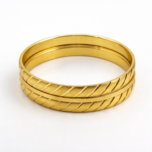 Vintage Monet Gold Bangle Set | Trio of 1970s Collectible Bracelets