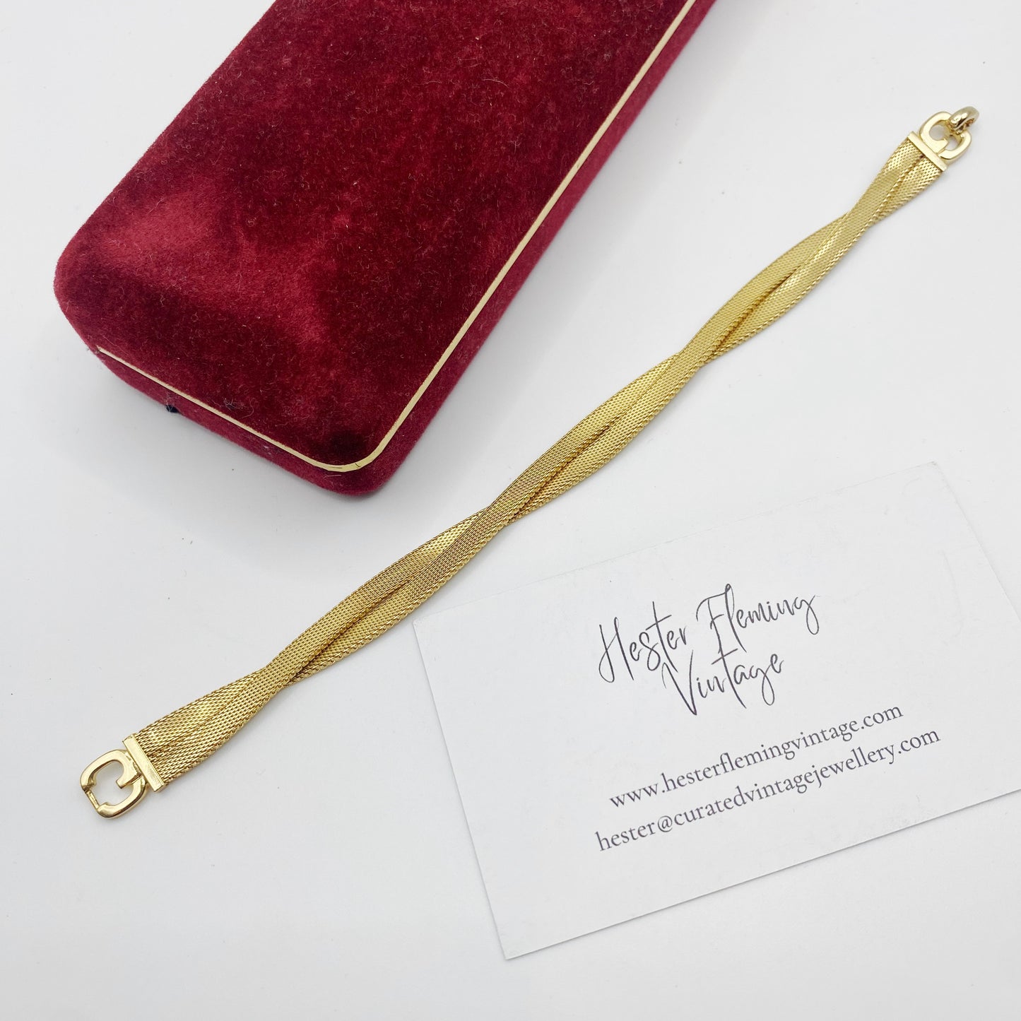 Grosse for Christian Dior Bracelet, flat lay against jewellery box. 