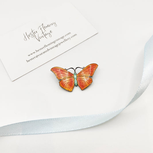 Vintage English Art Deco JA&S Butterfly Brooch
