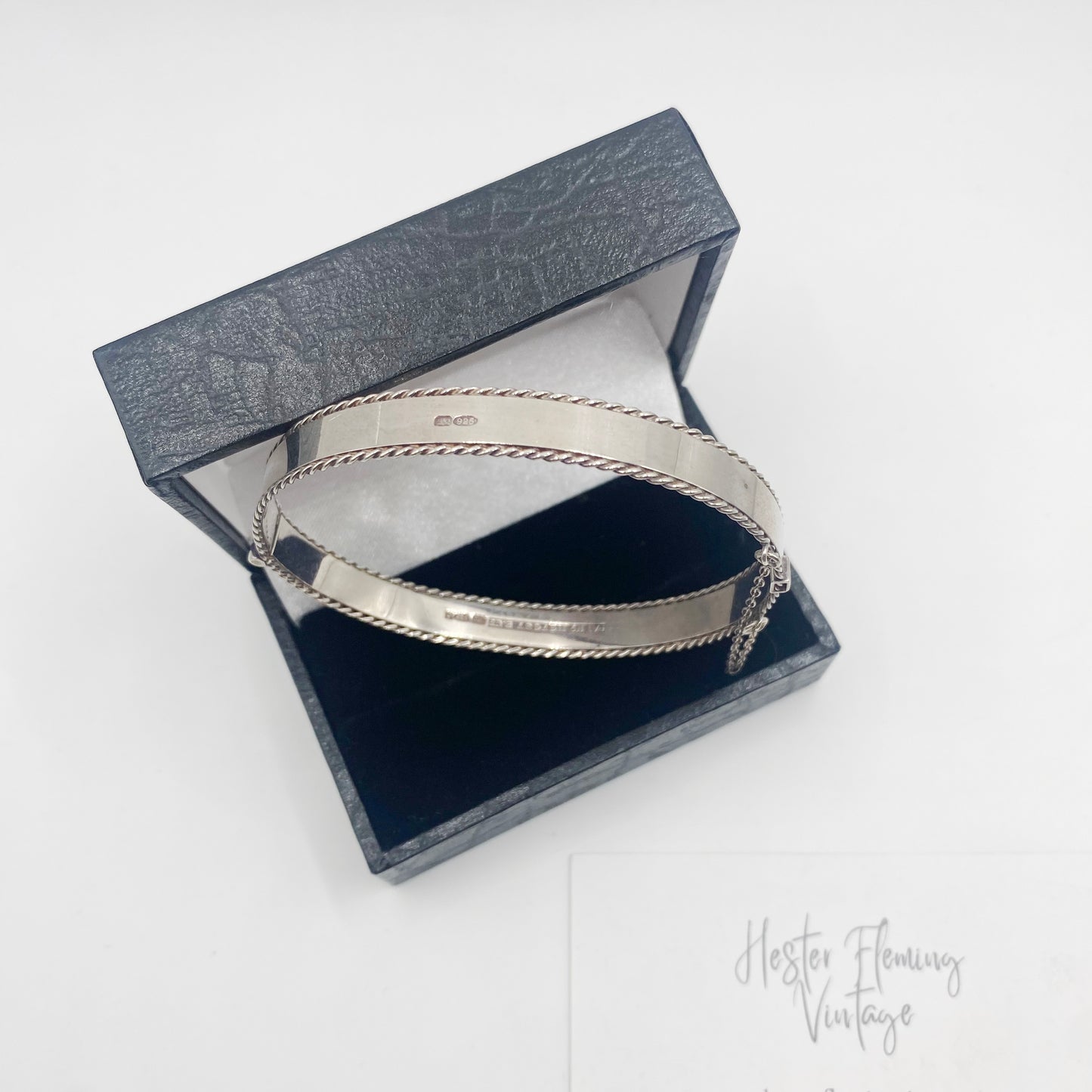 Vintage · 1980s · Sterling Silver Birmingham Hinged Bangle