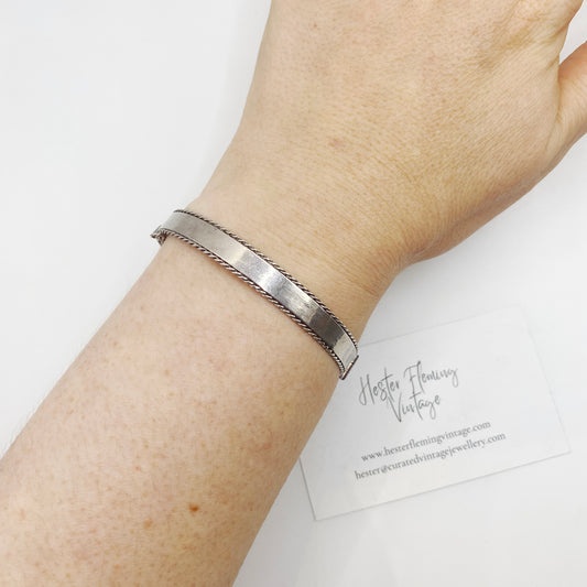 Vintage · 1980s · Sterling Silver Birmingham Hinged Bangle
