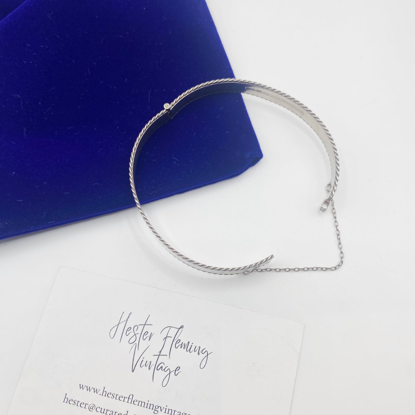 Vintage · 1980s · Sterling Silver Birmingham Hinged Bangle
