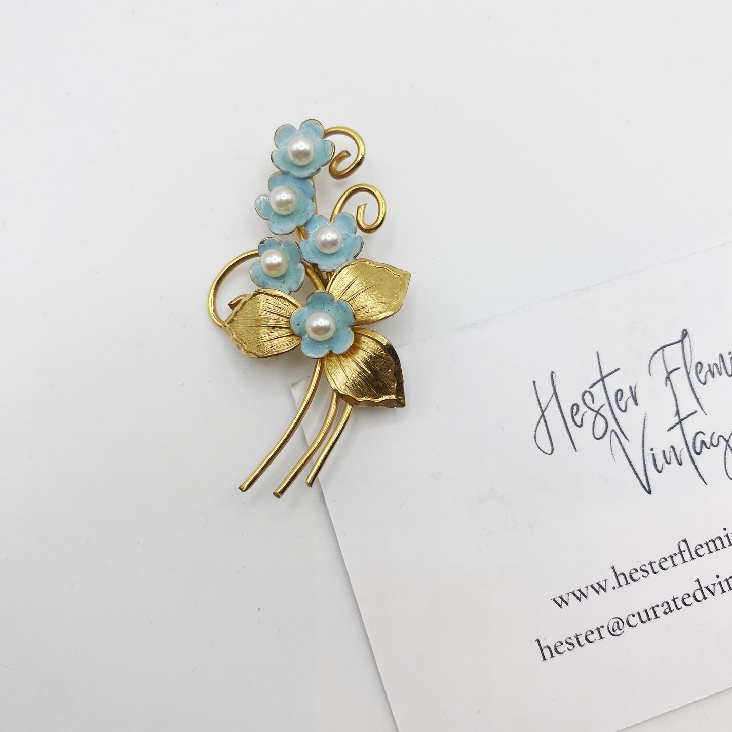 Vintage · 12KT Gold Filled · Forget-Me-Not Brooch