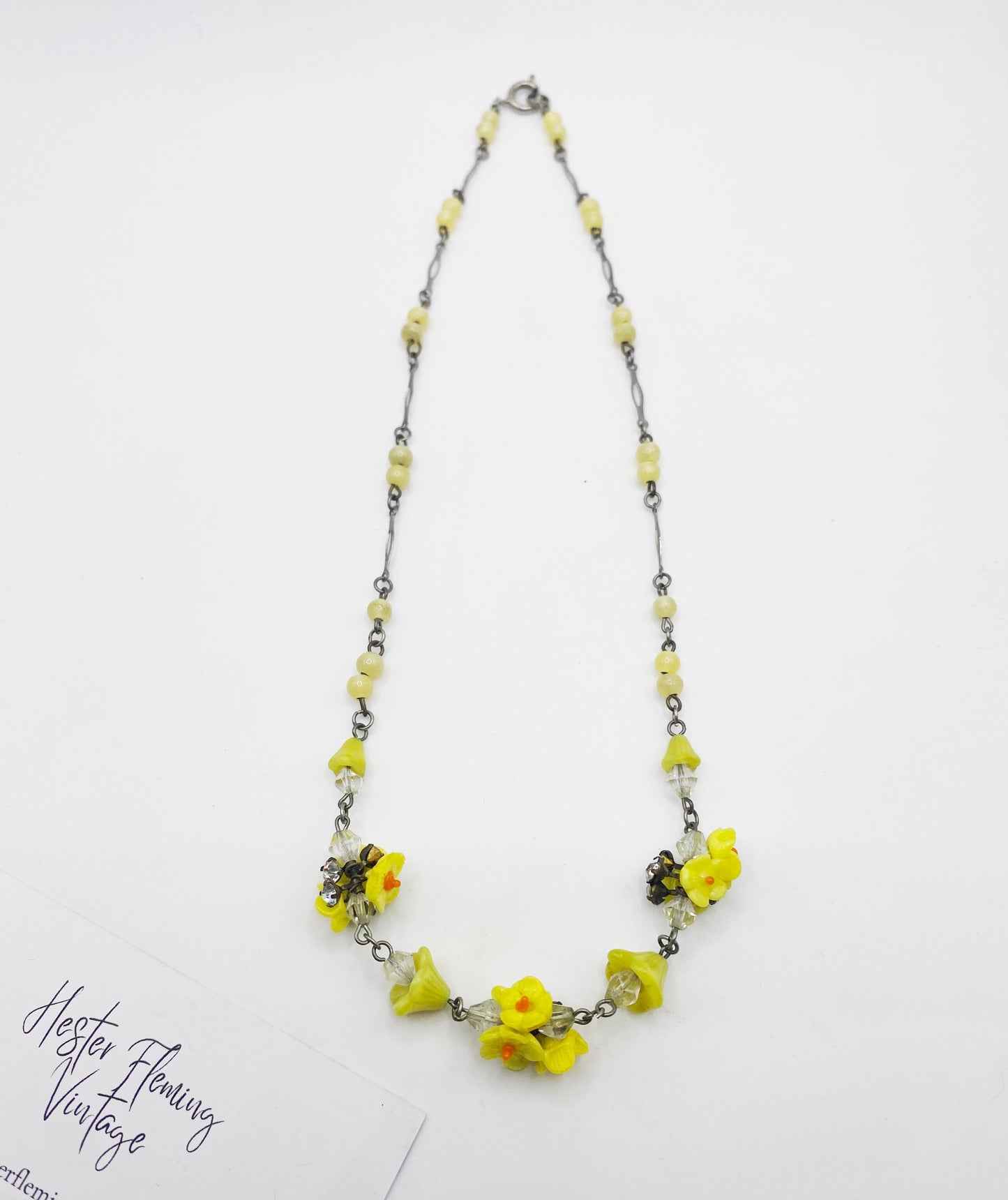 Vintage · 1930s · Czech Glass Floral Necklace