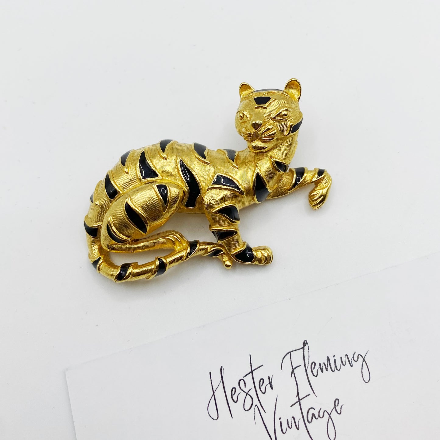 Trifari · 1980s · Tiger Brooch