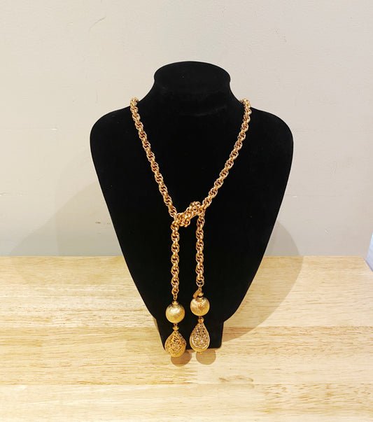 Vintage 1960s Monet Bolero Necklace | Gold-Plated Statement Chain