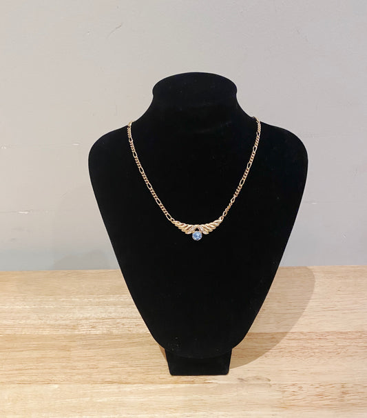 Vintage Gold Wonder Wings Necklace | 1980s Statement Jewellery