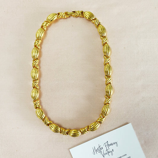 Vintage Napier Gold Necklace | 1980s Designer Jewellery
