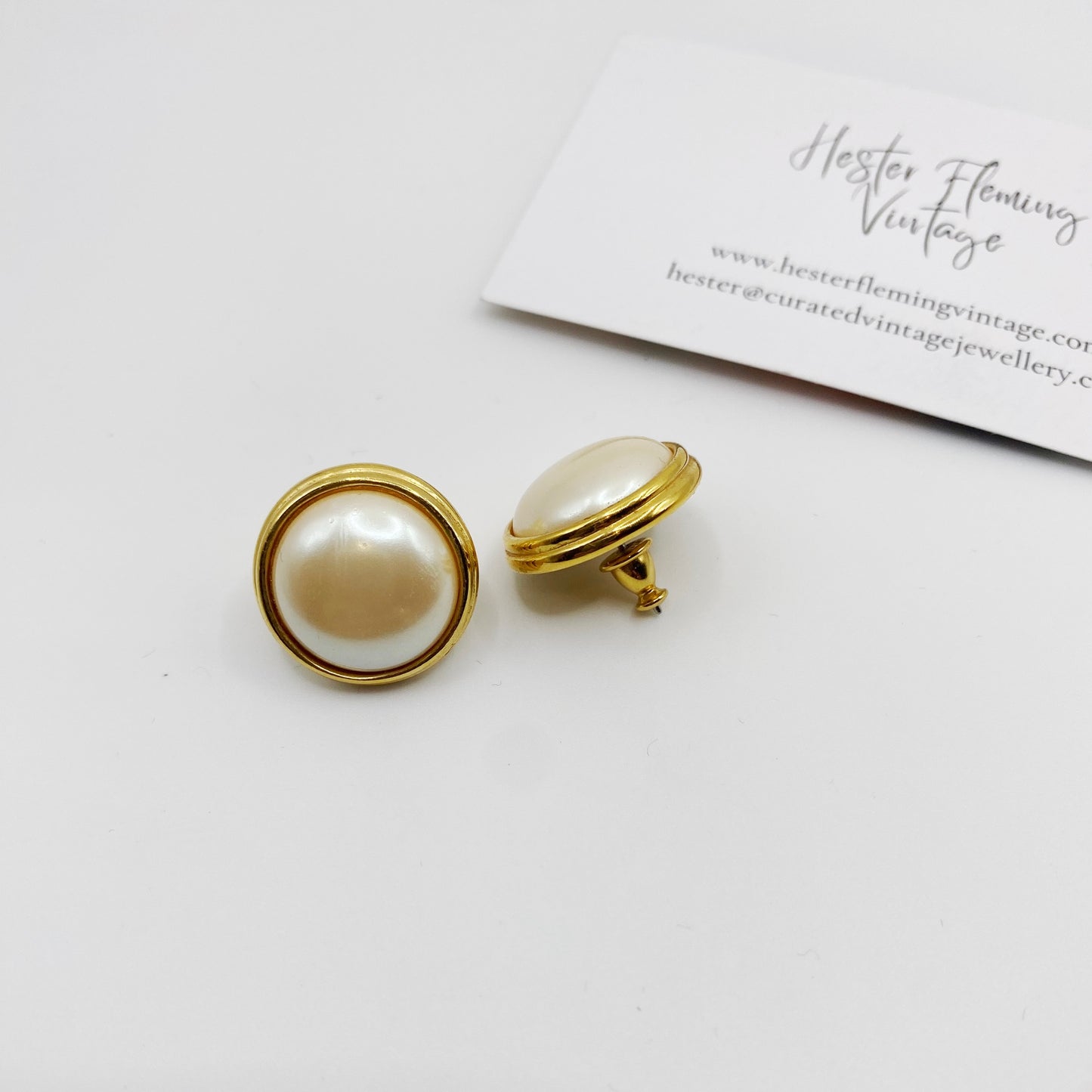 Classic 1990s Monet Gold Earrings | Vintage Pierced Stud Earrings