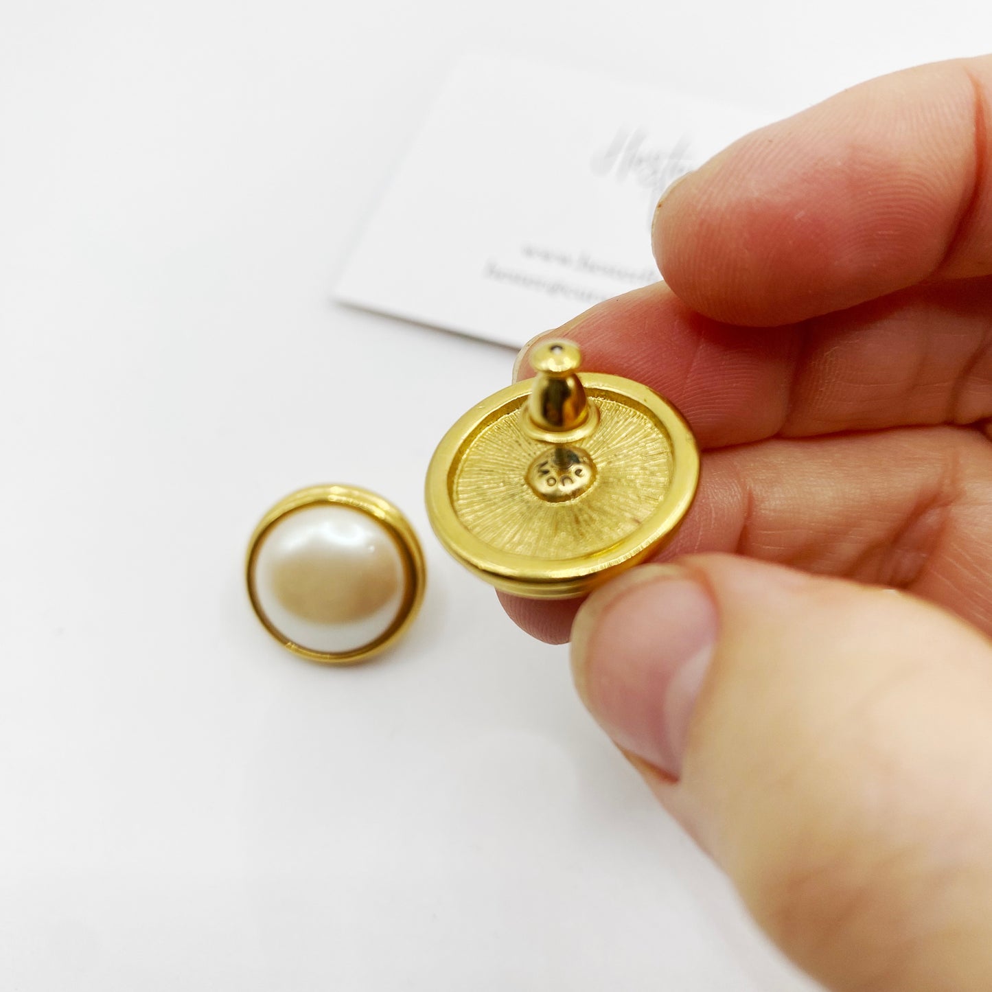 Classic 1990s Monet Gold Earrings | Vintage Pierced Stud Earrings