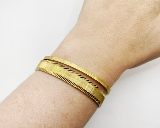 1960s Vintage Monet Bangles | Collectible Gold-Plated Bangle Set