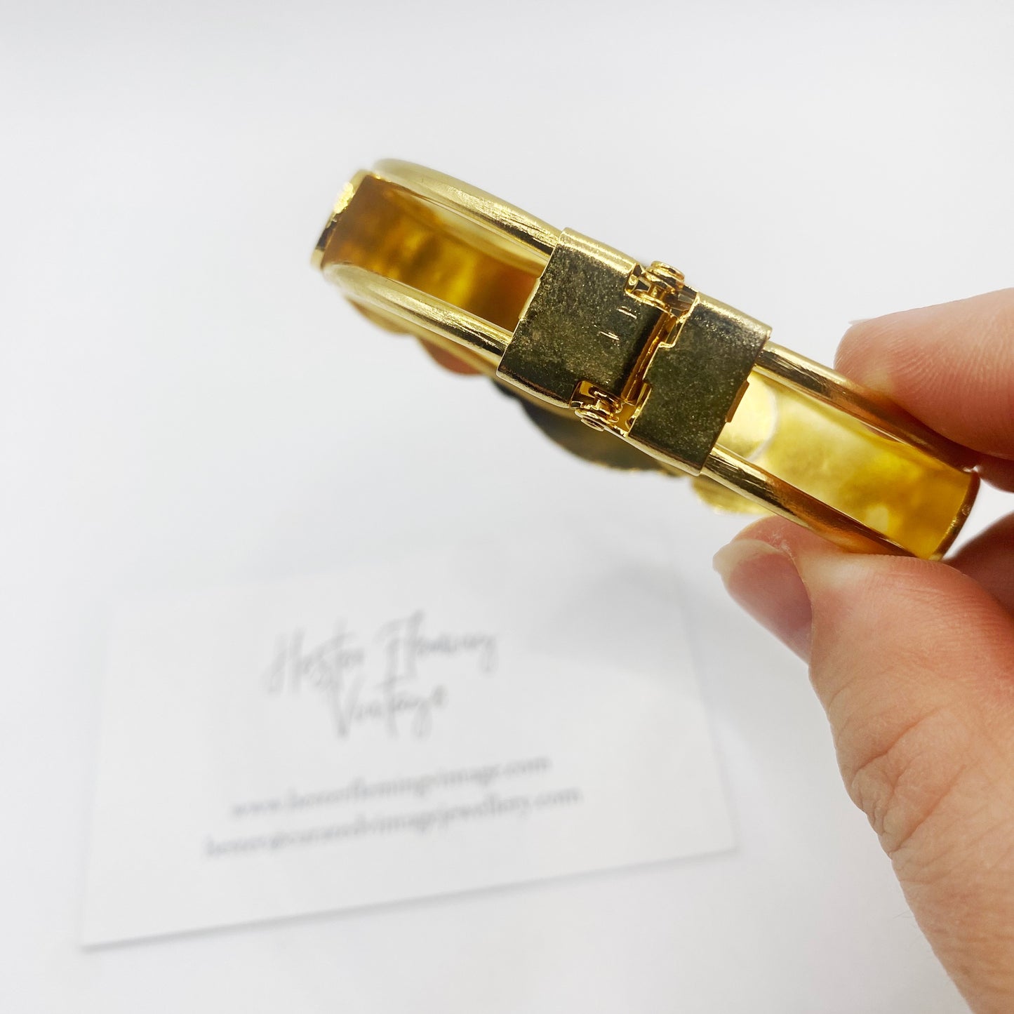 Vintage Cloisonné Bangle, 1980s Retro Nouveau Style Enamel Hinged Bracelet