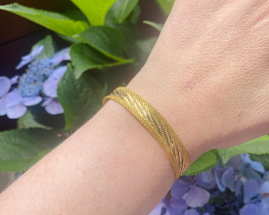 1970s Vintage Gold-Plated Mesh Bracelet | Authentic London Deadstock