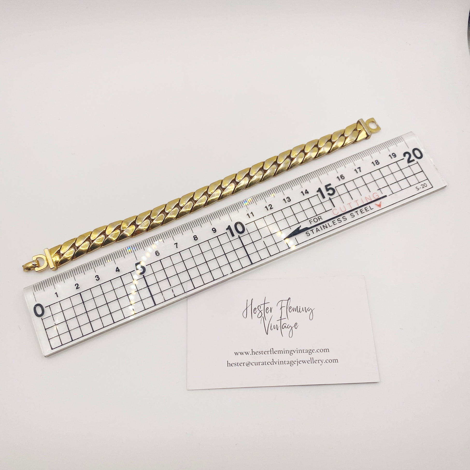 Measurement of 1970s Vintage Christian Dior Link Bracelet.