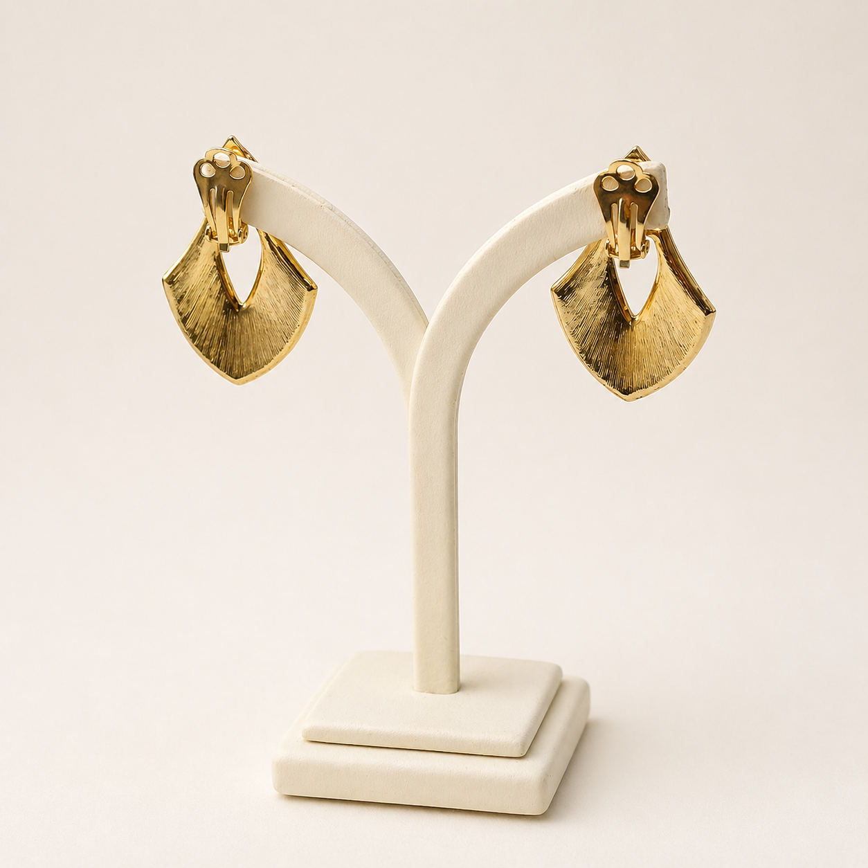 Clip On fitting for 1980s Deco Style Magenta Earrings.