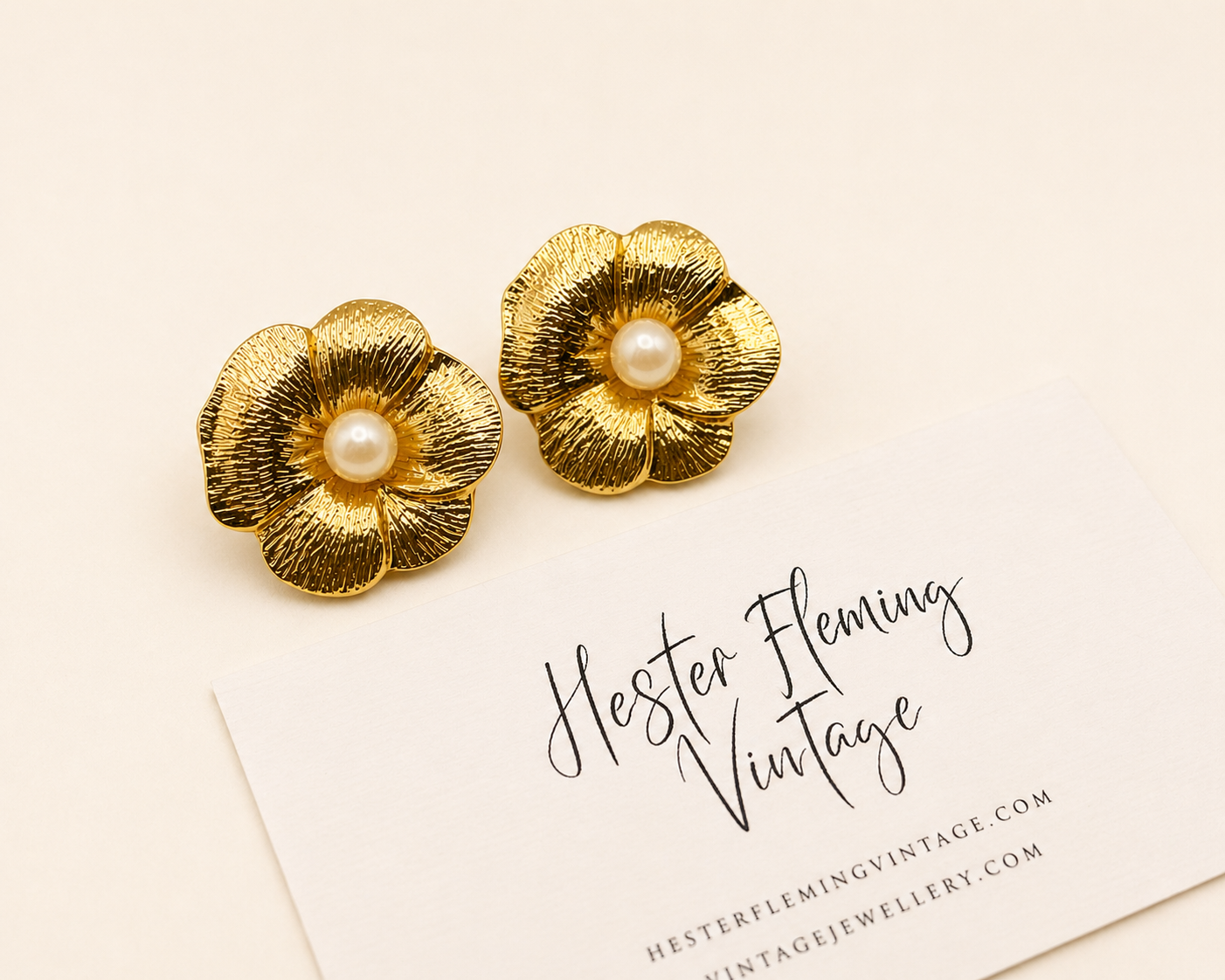 Vintage 1990s Pansy Earrings 