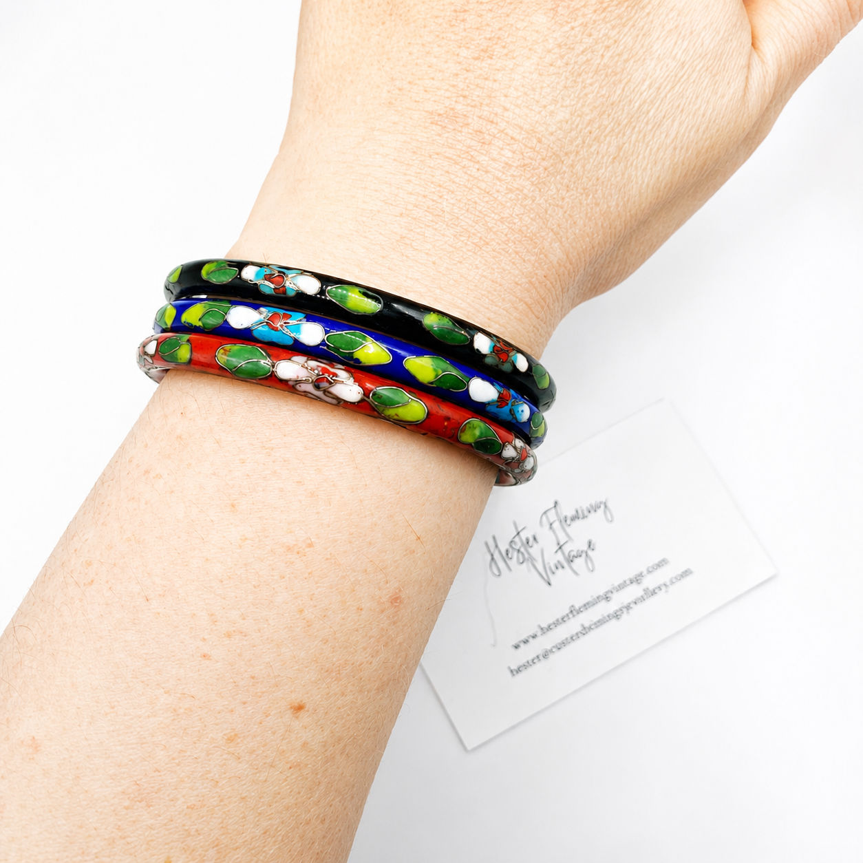 x 3 bangles, displayed on an arm. 