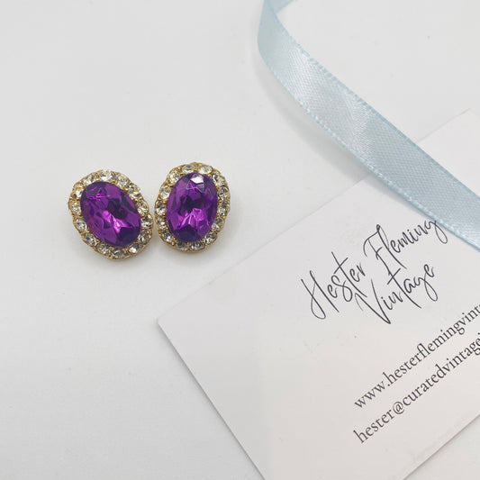 Vintage 1980s Crystal Earrings