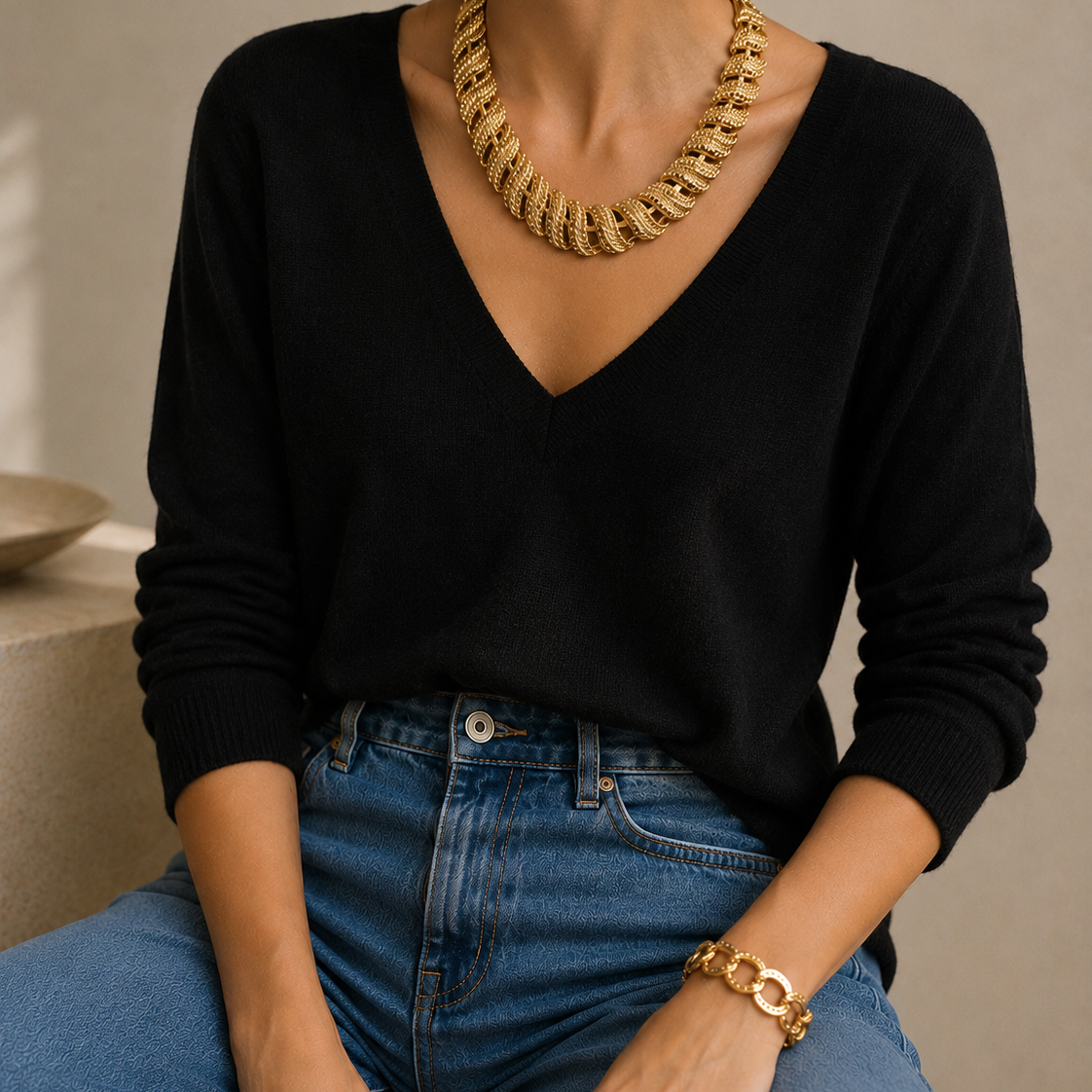 Mocked up styled image of 1970s Monet Necklace via AI. 