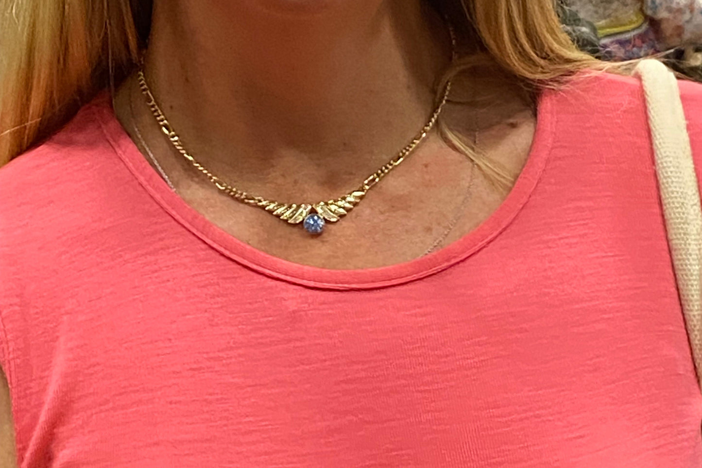 Model Wearing Vintage WonderWings Necklace