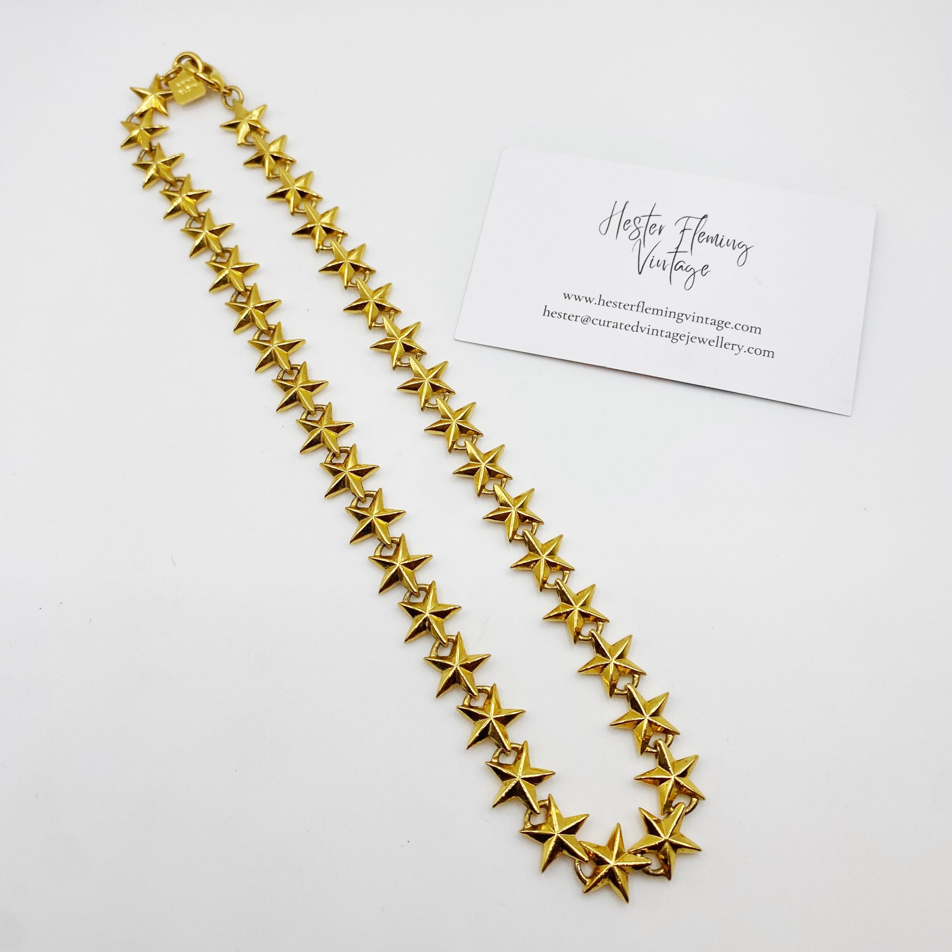 Close-up of Anne Klein star necklace