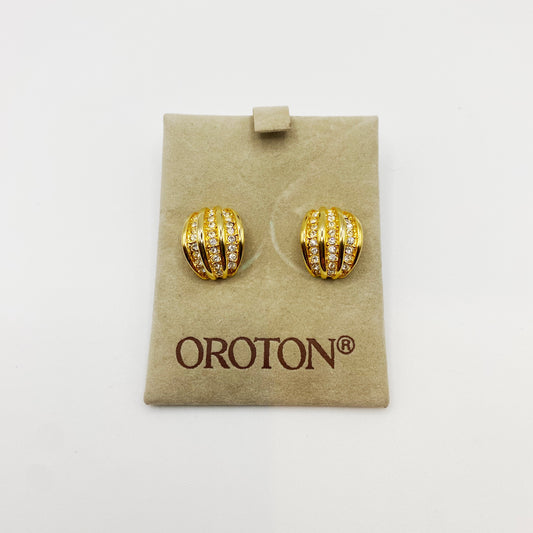 Vintage Oroton Pave Crystal Earrings