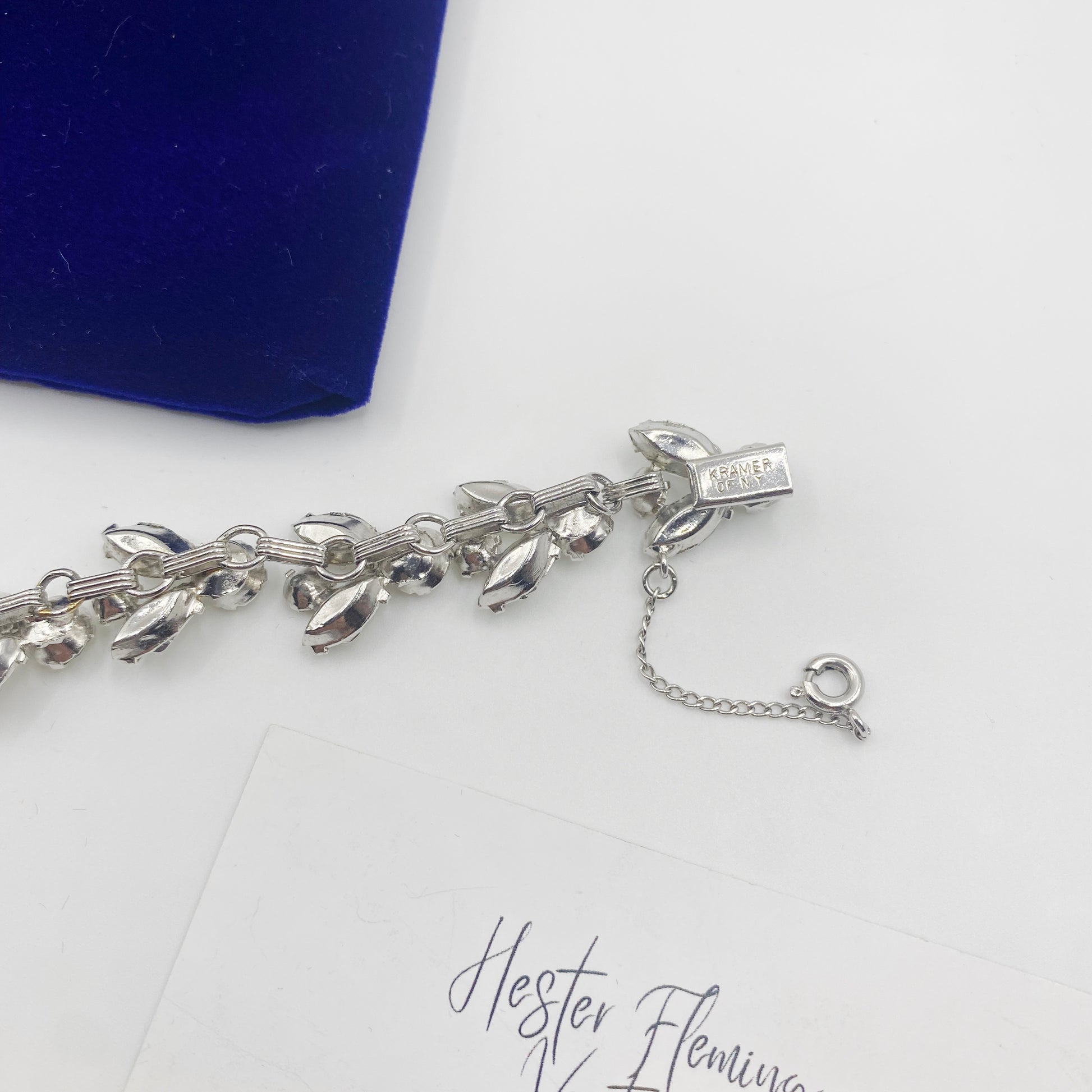 Back of signed Kramer of NY bracelet