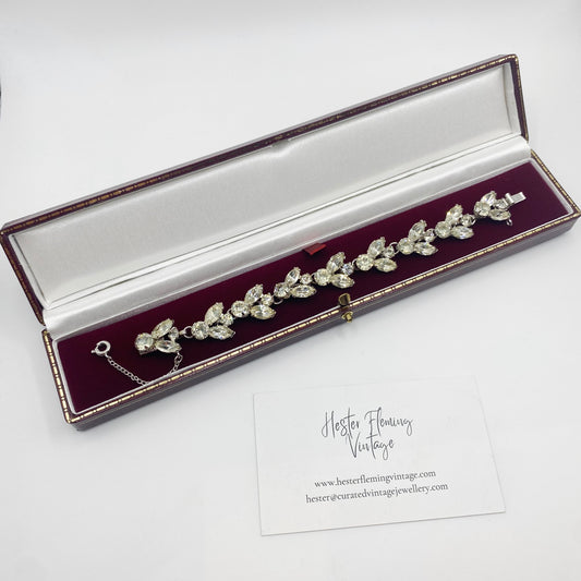 Vintage Kramer of NY crystal bracelet displayed in presentation box