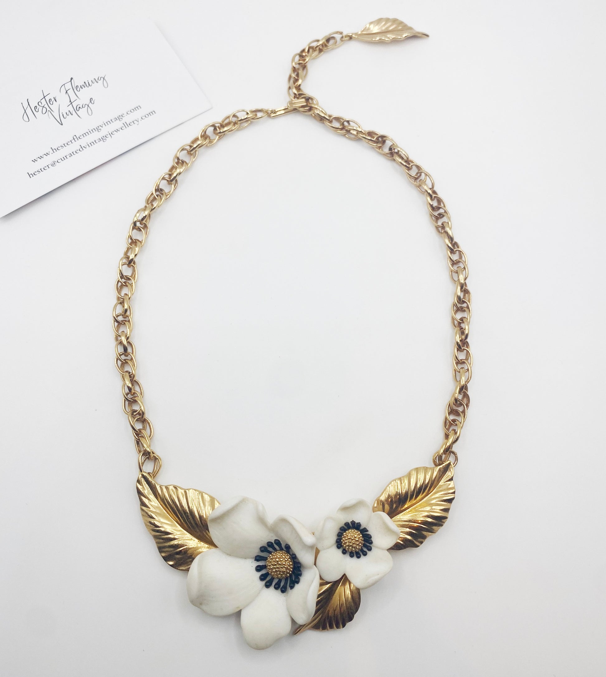 French designer Luis Feraud costume jewellery necklace, adjustable 46cm length.