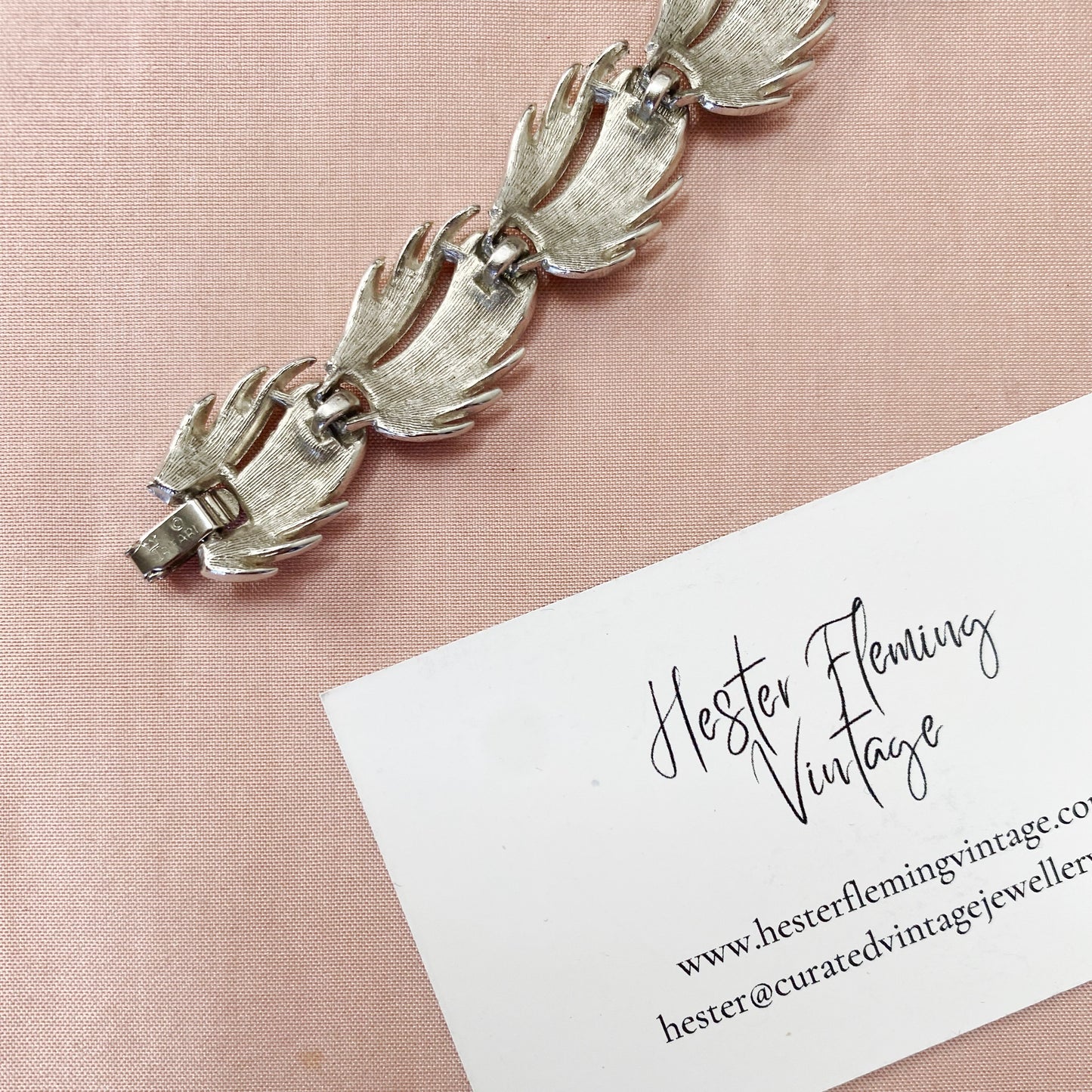 Signed Crown Trifari 1950s vintage bracelet, collectible retro jewellery