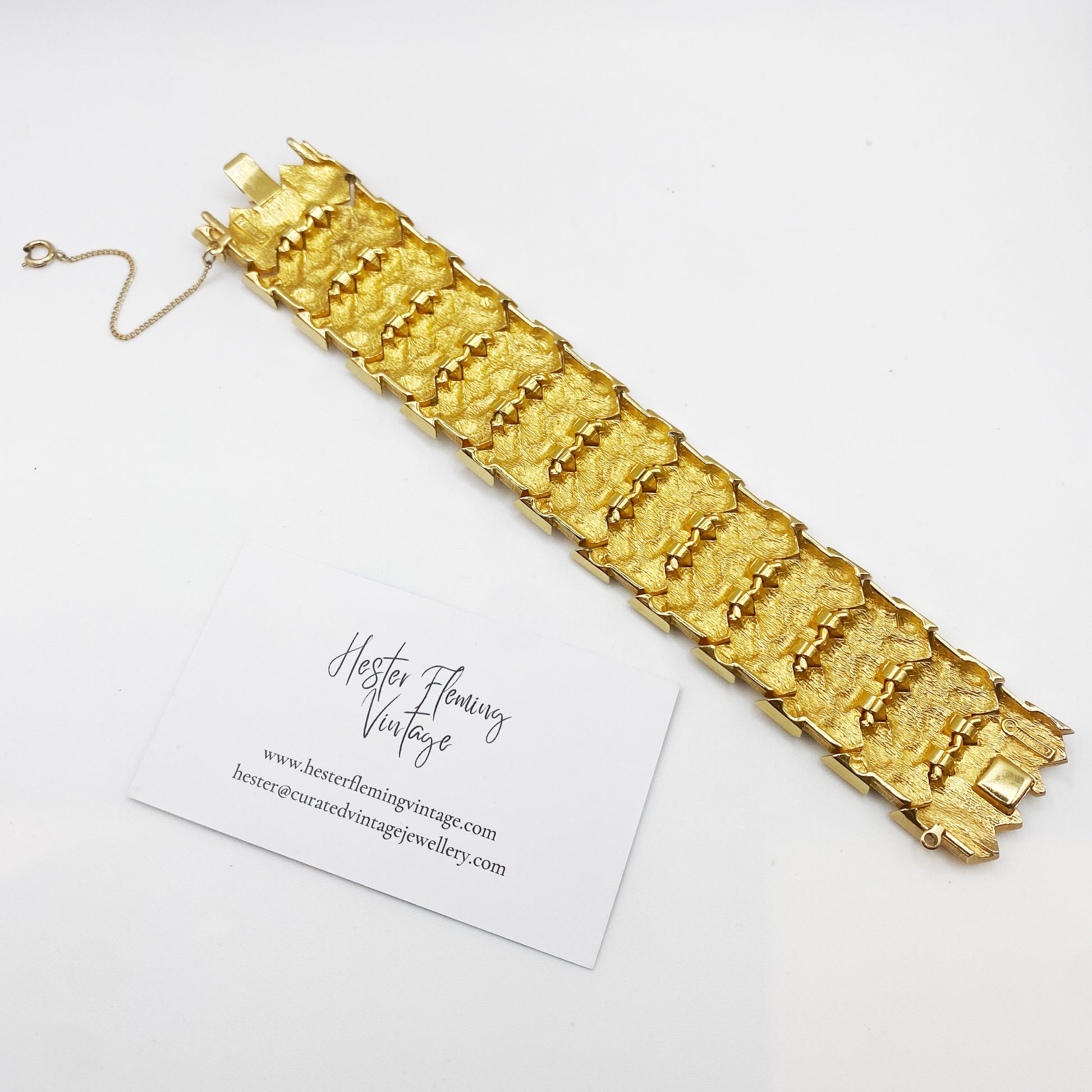 Back view showing signature Boucher 781382 on vintage French designer bracelet