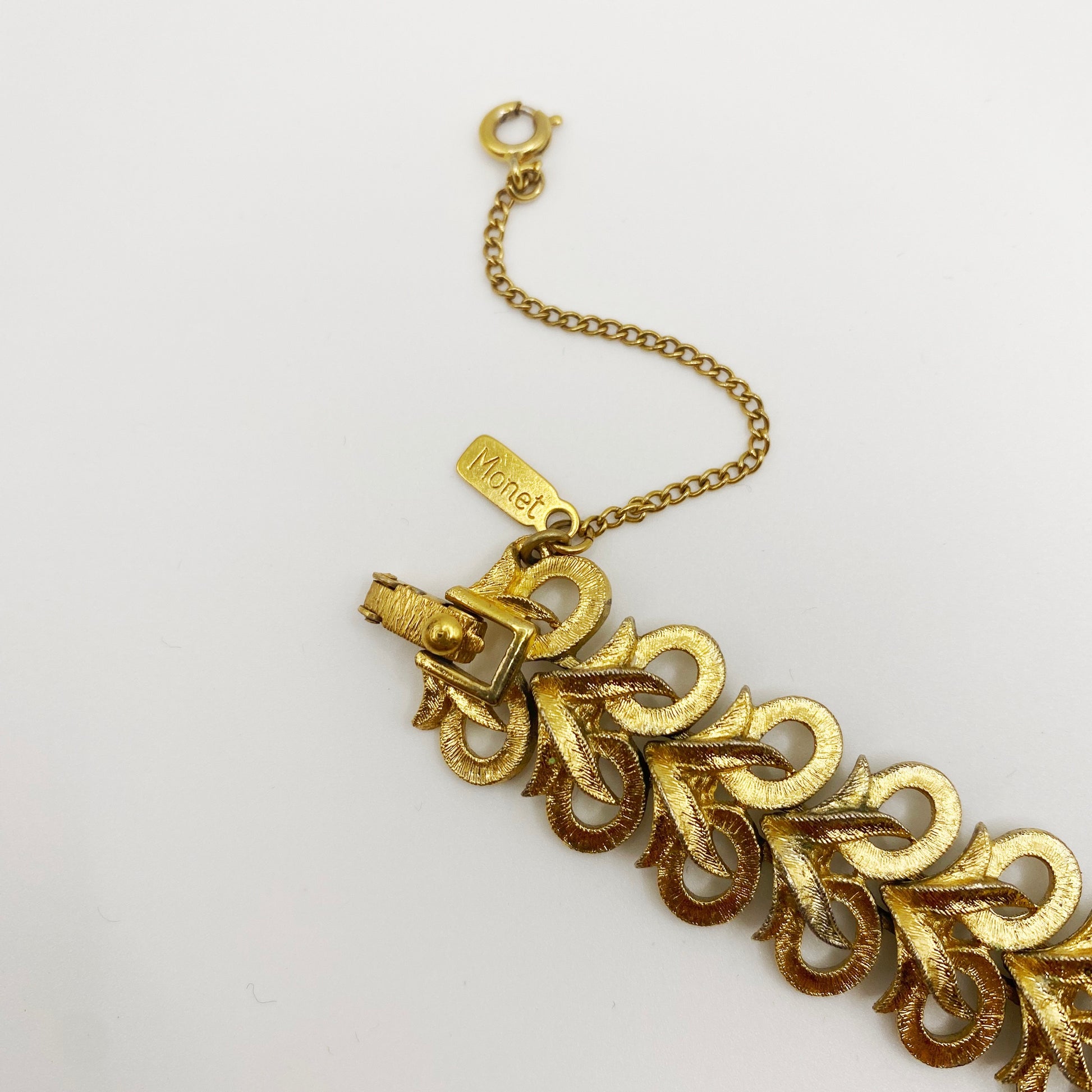 Signed Monet Felicia bracelet, mid-century costume jewellery, good vintage condition, 19cm x 2cm.